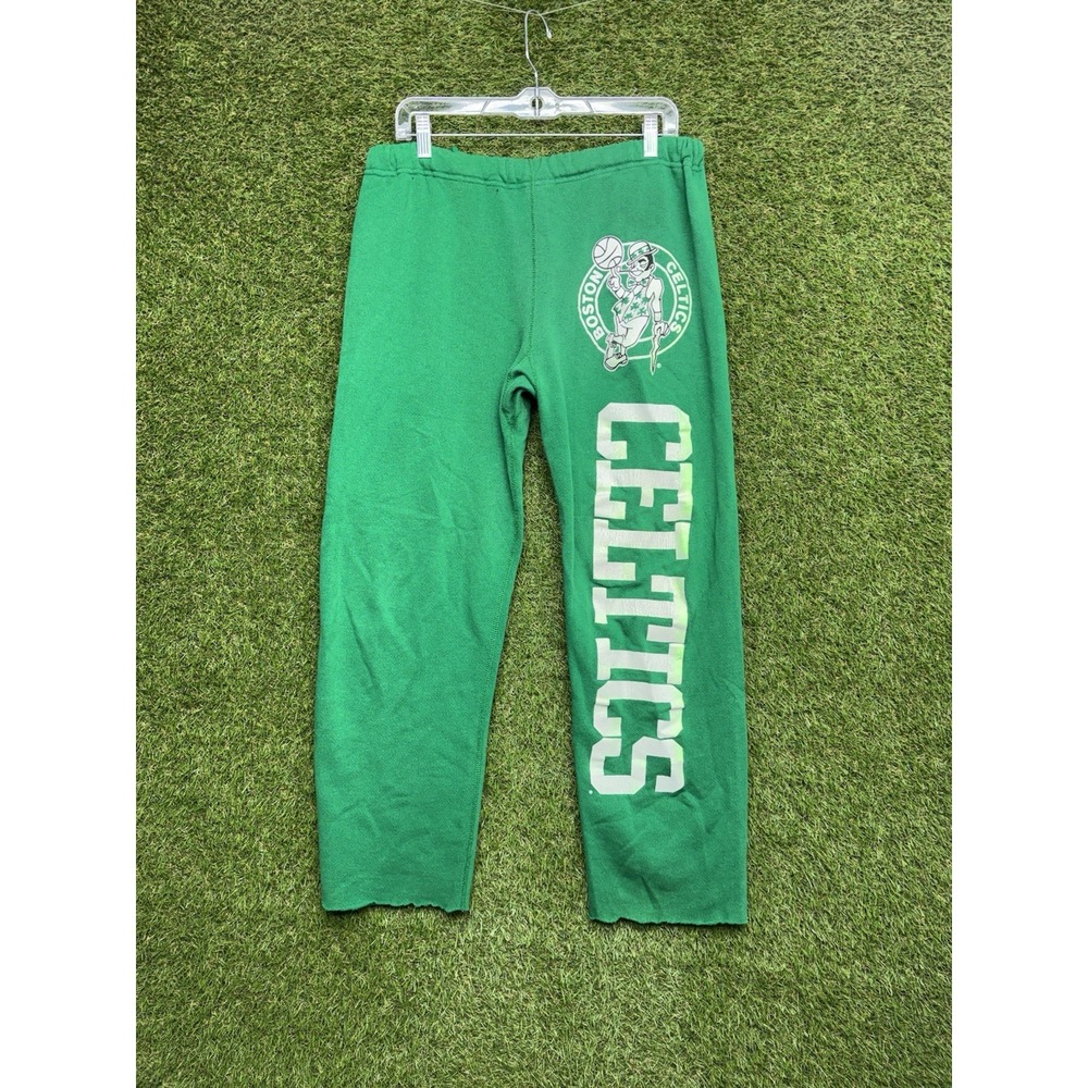 Vintage Boston Celtics Sweatpants Mens Large 32x28 Green Logo 7 NBA Basketball